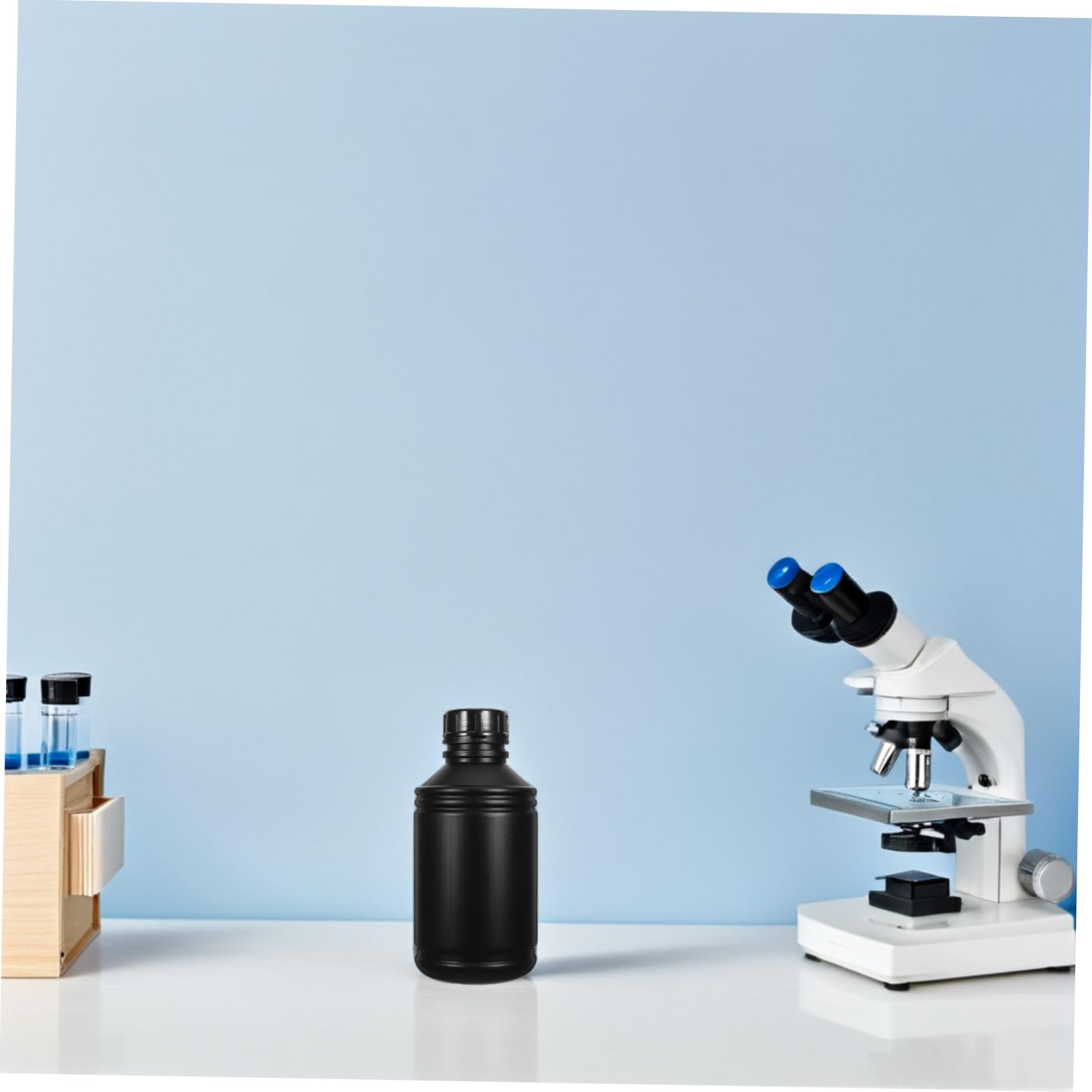 TOPBATHY 12 pièces Bouteilles de Stockage Chimique Hdpe Résistantes Aux Produits Chimiques Bouteilles de Réactifs de Laboratoire Noires avec Protection UV et Bouchons Étanches pour Photo
