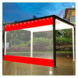 Waterdichte buitengordijnen met oogjes voor terras, veranda, zwembad en tuin, PVC garage, dekzeil, gordijn in 64 maten (1 x 0,8 m)