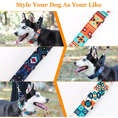No Pull Dog Collar, Anti Pull Collars For Small Medium Large Dogs, Dog Training Collar With Printed Nylon Cover, Walking Collar With Carabiner And Adjustable Stainless Steel Links #TOP5
