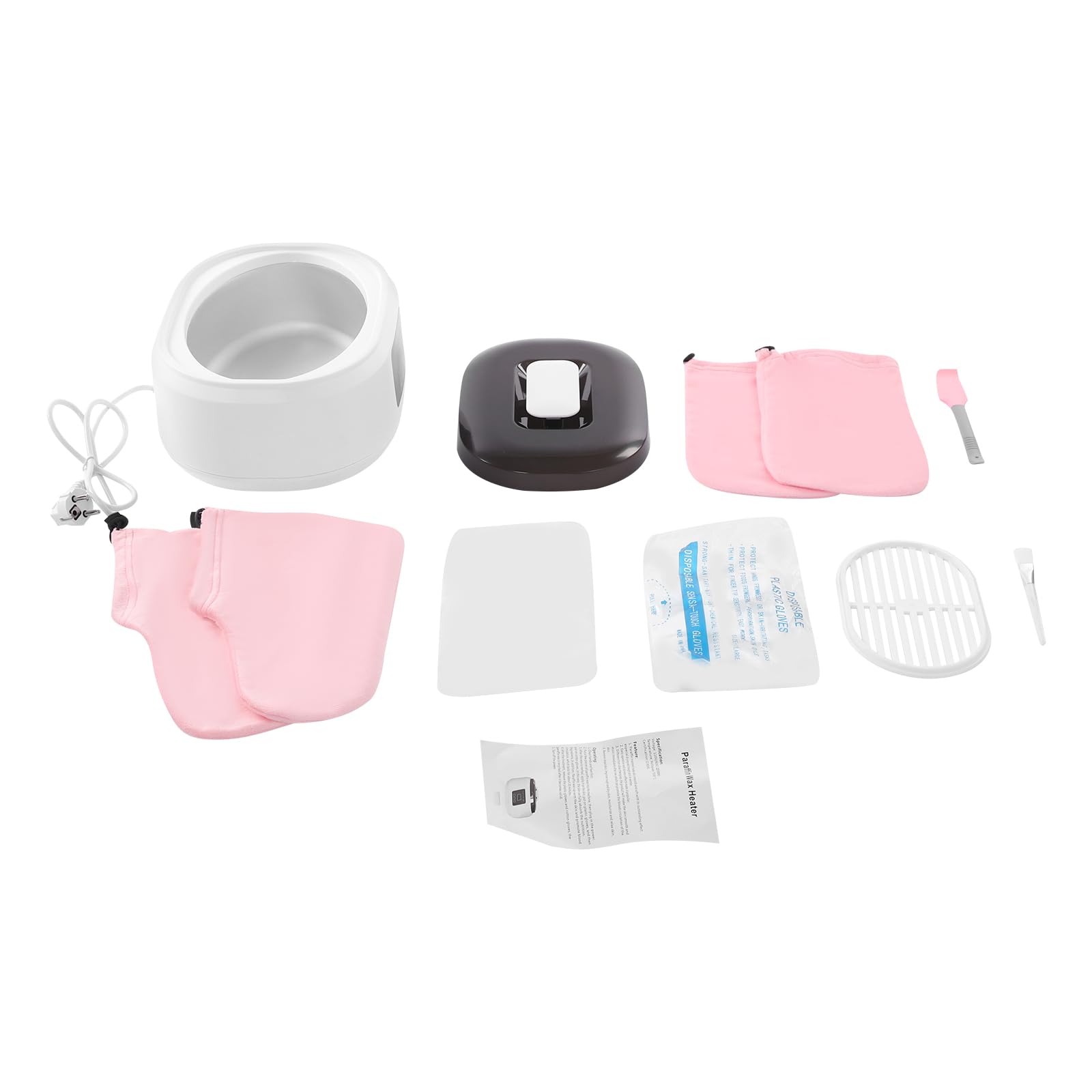Fondeur de cire, bain de paraffine pour mains et pieds, 3400 ml, bain de paraffine pour peaux sèches et rugueuses, avec gants thermiques (blanc)