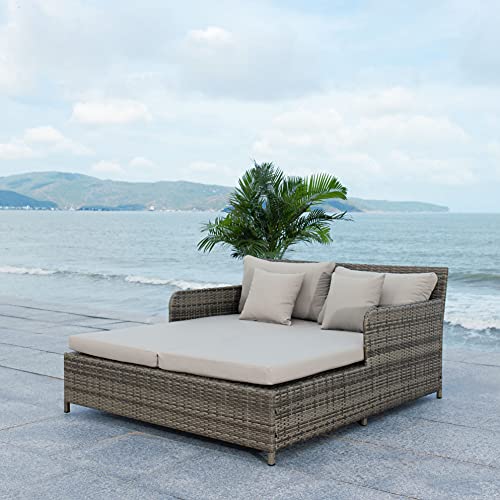 Safavieh Pat7500B Outdoor Collection Cadeo Grey Cushion Daybed #TOP2