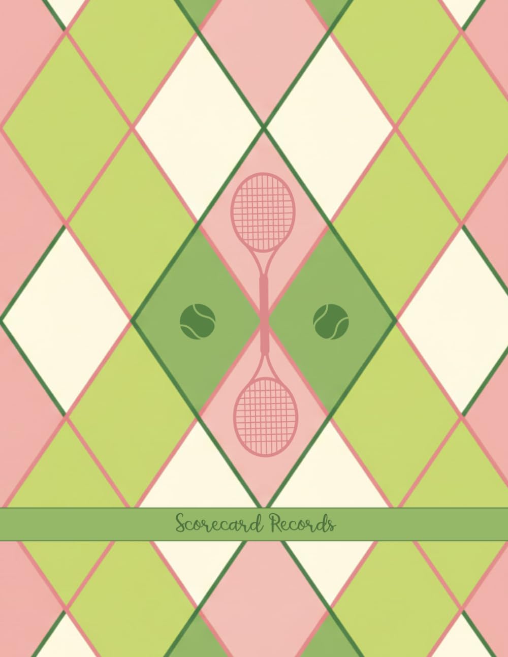 Tennis Score Card Records - Pink and Green: ALTA 5 Doubles Lines (Tennis Score Cards and Record Keeper)