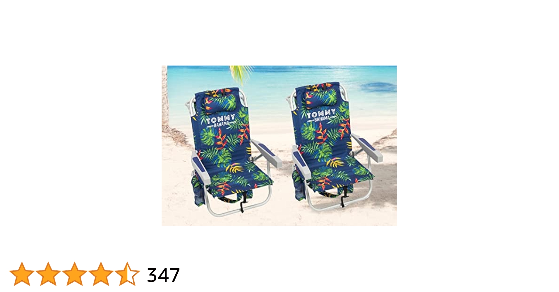  Bahama バックパックチェア  トロピカルストライプ２脚 Amazon.com: Tommy Bahama 2 Pack Backpack Beach Chair 5
