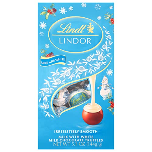 Lindor Truffles Holiday Bag, Milk and White Snowman, 5.1-ounce Package