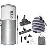 OVO Heavy Duty Powerful Central Vacuum System, Hybrid Filtration (with or Without Disposable Bags) 35L or 9.25Gal, 700 Airwatts with 35ft Deluxe Plus Accessory kit Included