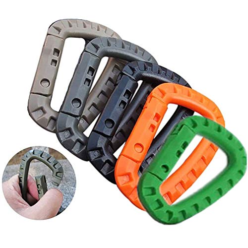 Wolike - Llavero con mosquetón táctico en forma de D, de plástico de alta resistencia para mochila/llavero, accesorios de escalada al aire libre