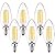 LUXRITE Vintage Candelabra LED Bulb 60W Equivalent, 550 Lumens, 4000K Cool White, LED Chandelier Light Bulbs 5W, Dimmable, Clear Glass, Filament Candle Bulbs, UL Listed, E12 Base (6 Pack)