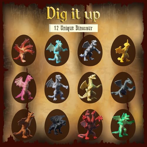Gamerside Jumbo Dragon Dig Kit, Dinosaur Eggs Dig Kit - Dig Up 12 Unique Dragons, Gaint Dragons Toys for Kids, Educational STEM Gift for Boys Girls, Discover Paleontology and Archaeology