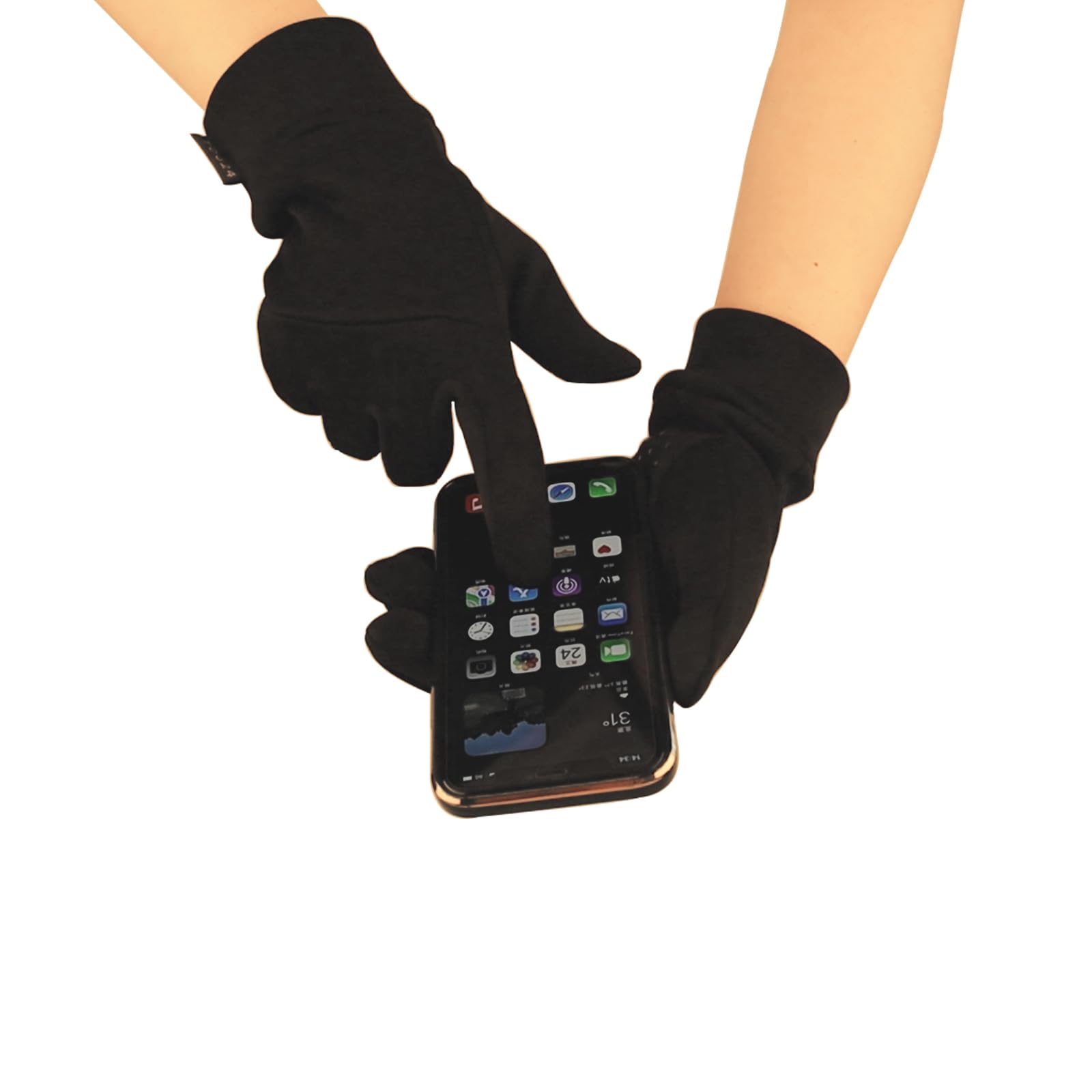 Generic Archfive Winter Gloves Touch Screen Ski Snow Gloves Liner Thermal Warm Black LXL