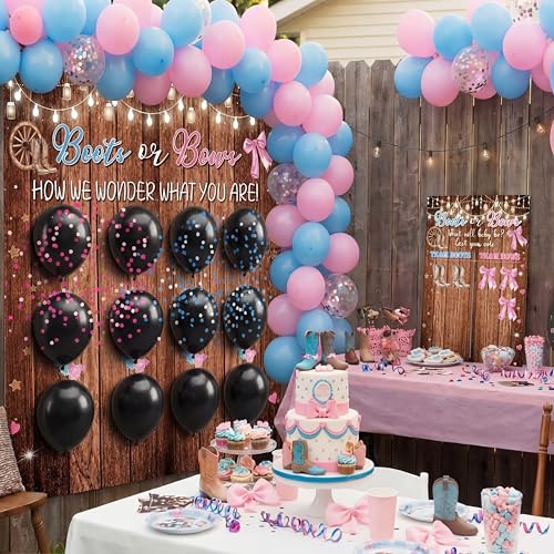 Shappy Boots or Bows Gender Reveal Game Set, 59in Boy Girl Vote Balloons by Shappy - Used condition - Image 4