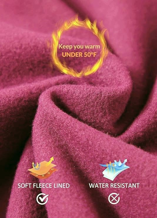 Neonysweets Women's Fleece Lined Leggings with Pockets Thermal Warm Winter Tights Yoga Pants Cold Weather Workout Leggings Pink M