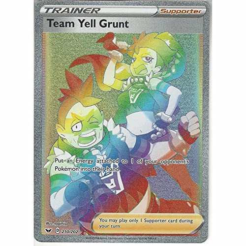 Team Yell Grunt 210/202 Secret Rare Pokemon Card (Sword & Shield) + 1x  TitanCards® Toploader : Amazon.co.uk: Toys & Games
