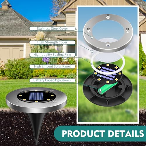 Cvosua IN-G-12PS Solar Outdoor Lights 12Packs, Solar Lights For Outside, Waterproof, Solar Garden Lights Landscape Lighting, In Ground Lights For Patio Pathway Lawn Yard Deck Driveway Walkway thumb #3