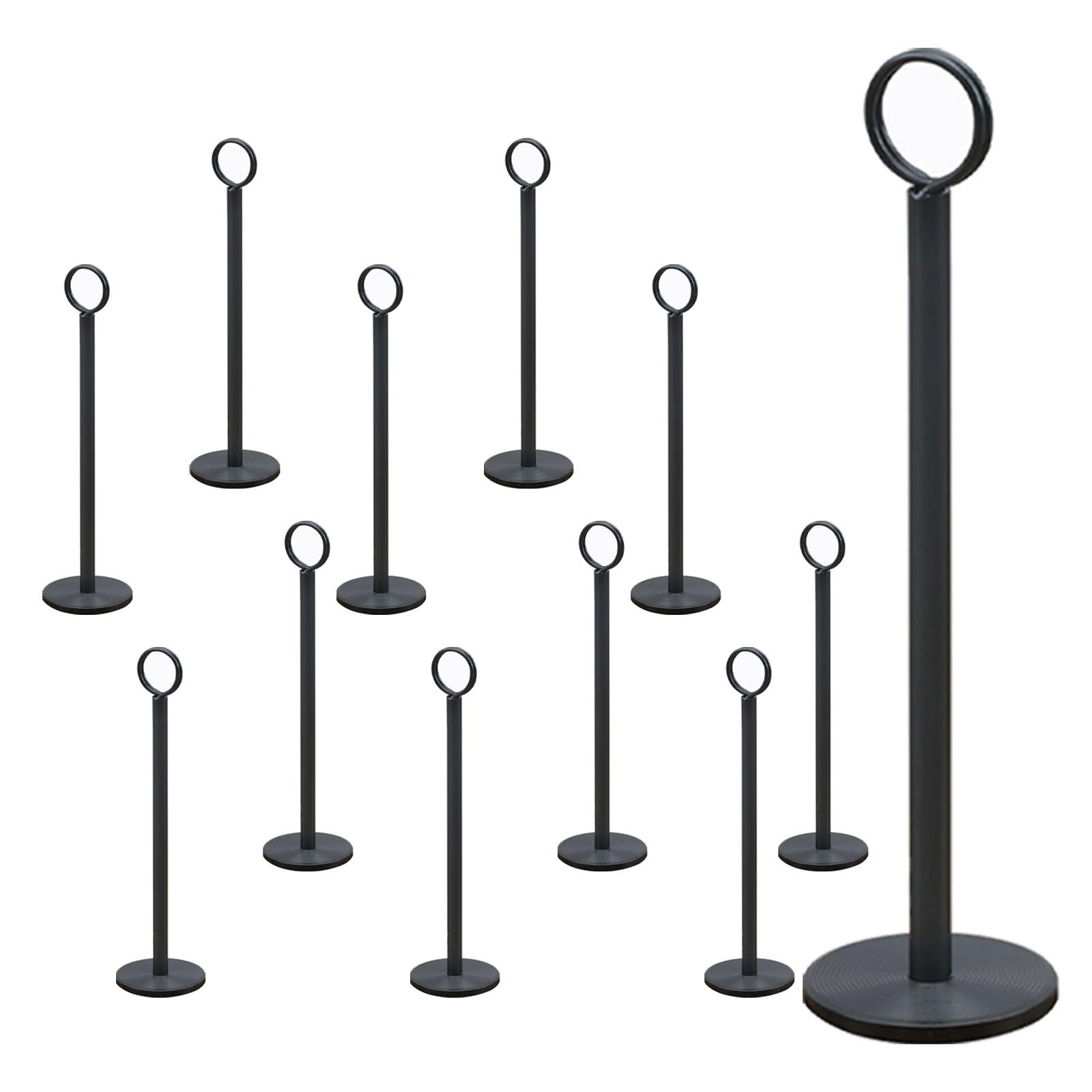 Uchwyt na numer stołu na przyjęcie weselne Metalowa okrągła podstawa Klips pierścieniowy Stojący pionowy stojak na stół 12pcs 250mm