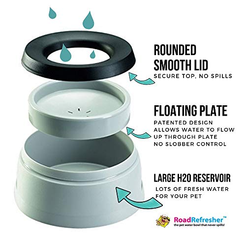 Road Refresher Drinkbak voor Huisdieren, Voor Onderweg, Large, Grijs - Image 3