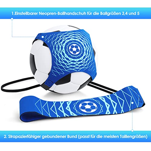 GIEMIT Fußballtrainer Fußballtraining Kinder Fussball Schnur Kick Trainer Verstellbar 1 PCS 150 cm Universell für Fußballgröße 3 4 5