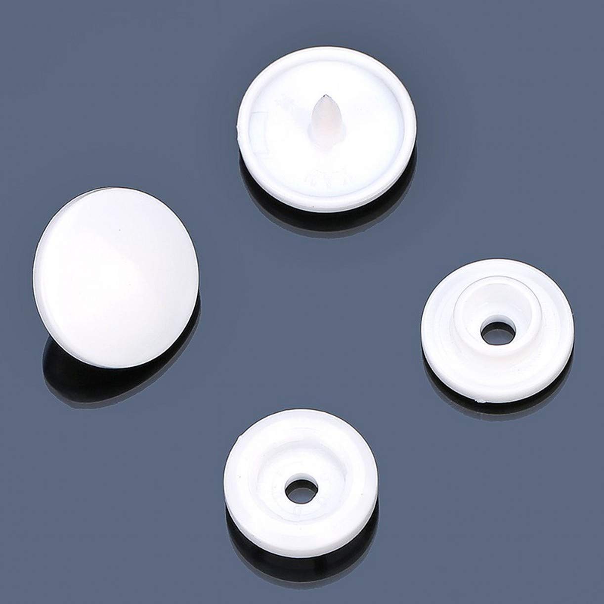 ZHONGJIUYUAN 1000 Sets White Size 16 T3 Plastic Resin Snaps Crafts Baby Cloth Bib Diapers