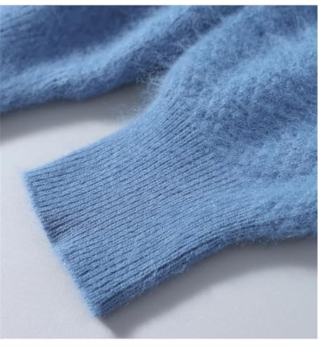 Men's Cashmere Sweater Solid Color Polos Collar Solid Color Loose Knitted Pullover Soft Warm Sweater4