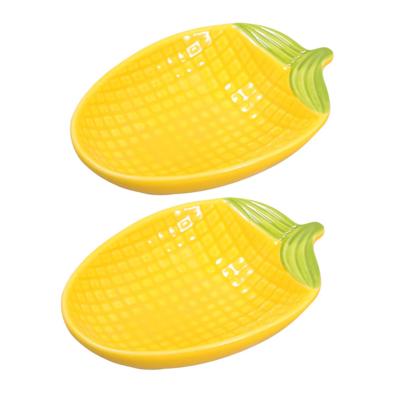 LALADEFIEE 2Pcs Corn Shaped Ceramic Dipping Tray Reusable Snack Platter for Appetizers Dips Condiments Fun Decorative Serving Dish for Home Entertaining Gatherings