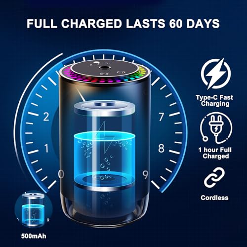 Image of Car Diffuser, Smart Car Air Freshener, Essential Oil Diffuser with a 50ml Cologne Perfume Lasts 4 Months, Smart on /Off, 3 Concentration Modes, Car Accessories for Woman&Men, Diffusers for Home, Car