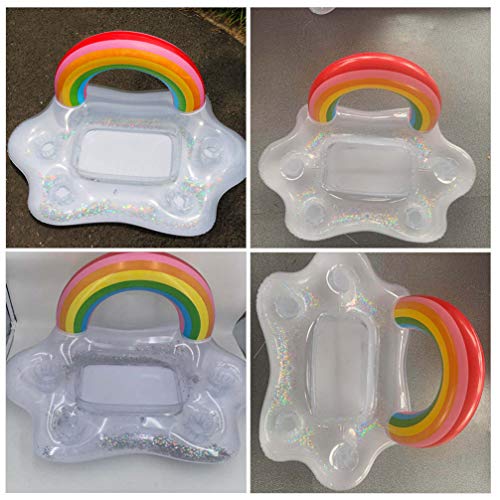 BESPORTBLE Suporte de copo inflável para piscina com arco-íris e nuvens de brinquedo de banho infant