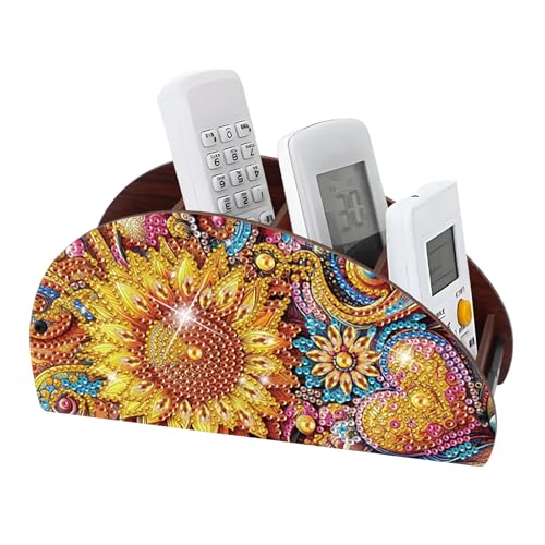 Image of MVVMTOP Diamond Art Painting Organizer Box, DIY Sunflower Design Special Shape Diamond Partial Mosaic Handmade Making Kit Organizer Box, Modern Home Dining Living Room Table Top Decor Art Decoration