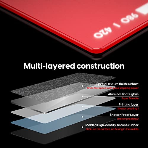 Image of Pulsar Gaming Gears Superglide Pad v1 Glass Mouse Pad, XXL, Red