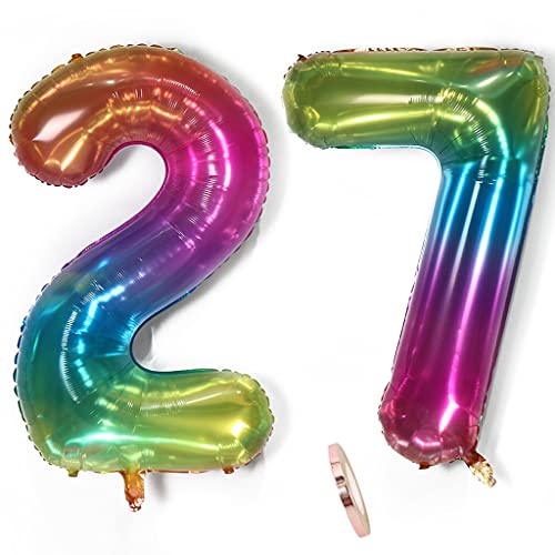 2 palloncini a forma di numero 27° compleanno