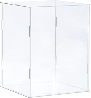MECCANIXITY Acrylic Display Case Plastic Box Cube Storage Box Transparent Assemble Dustproof Showcase 6.3x6.3x8 Inch for Collectibles Items