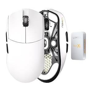 Lamzu Maya X – Ratón inalámbrico para juegos, ultraligero de 47 g, interruptor óptico, máximo 30000 DPI, simétrico, MCU Nordic 52840, codificador a prueba de polvo, sensor PAW3950 (maya más grande)