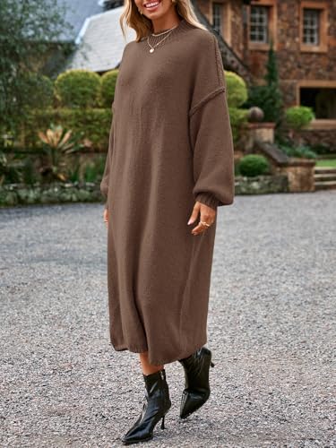 Saodimallsu Womens Oversized Sweater Dress Mock Neck Long Sleeve Casual  Warm Chunky Knit Fall Winter Maxi Dresses - Product Details