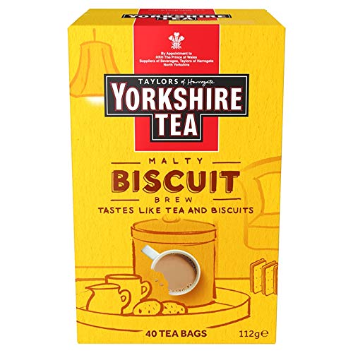 Yorkshire Tea Biscuit Brew Tea Bags, Pack of 4 (total of 160 tea bags)