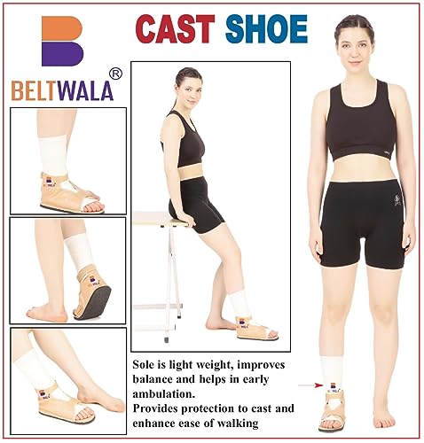 Image of Cast Shoe for Foot Plaster | Orthopedic Cast Boot with Adjustable Straps Ankle Support Protector Adjustable Shoe for Men & Women | Fits Left & Right Leg Easily (M)