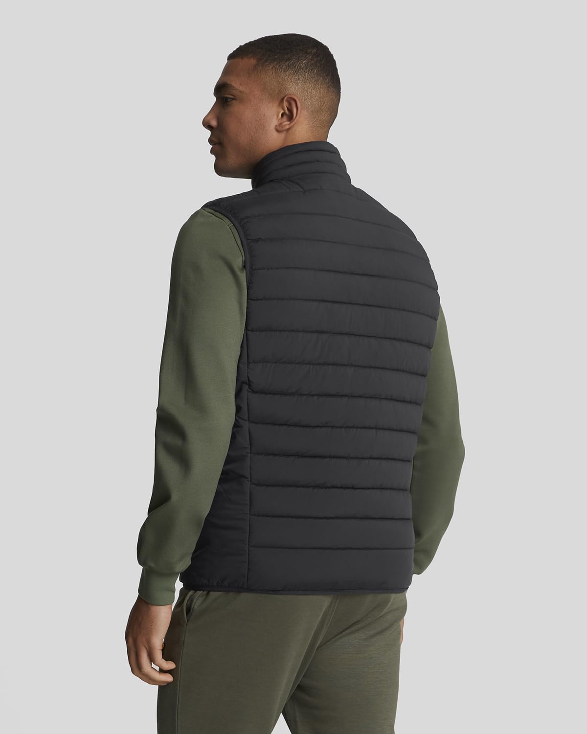 Lyle & Scott Uomo Gilet Trapuntato Leggero Elasticizzato, Jet Black