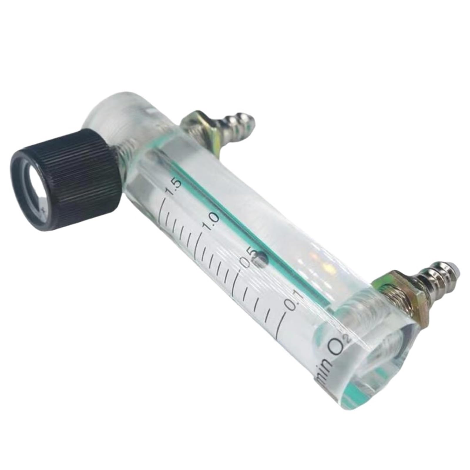 Medidor de Flujo de Aire Regulador de Gas， Caudalímetro rotámetro de oxígeno y Aire gaseoso con válvula de presión de 0,1 MPa(Length 93mm,18 LPM)
