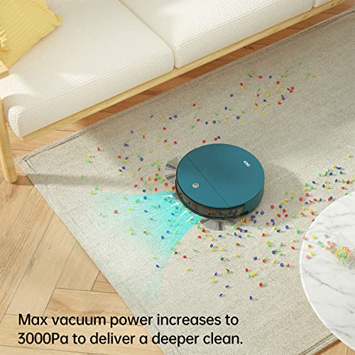 OKP K3P Robot Vacuum Cleaner 3000Pa Suction Power, Wi-Fi/APP/Alexa, 150Mins Runtime, Self-Recharging, Quiet Robotic Vacuum for Pet Hair, Hard Floor, Carpet, Blue 4 OKP K3P Robot Vacuum Cleaner 3000Pa Suction Power, Wi-Fi/APP/Alexa, 150Mins Runtime, Self-Recharging, Quiet Robotic Vacuum for Pet Hair, Hard Floor, Carpet, Blue - Image 2