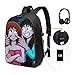 Produktbild MEI Hatsume 17in Lässige Schultasche Leichter Daypack-Bookbag-Laptop mit USB-Ladeanschluss und Kopfhörer, Rucksack für Studenten mit großer Kapazität für Jungen/Mädchen/Teenager/Erwachsene