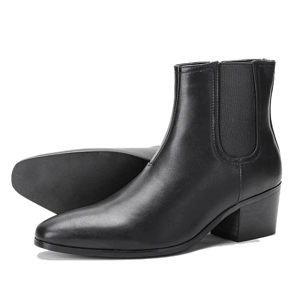 Harssidanzar Bottines Chelsea moto talon rétro homme KM305EU