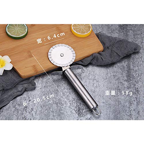 Pastry Ravioli Wheel Cutter, Stainless Steel Single/Double Roller Pizza Slicer Wheel Cutters, Pastry Pasta Pie Crusts Cookies Crimper Cutter Dough Pizza Ravioli Wheel Tools Wavy Edge Blade - Thumbnail 6