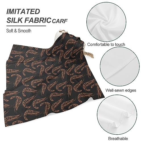 Seafood Shrimp Unisex Bandanas Print Hair Kerchief Hair Scarves Headscarf Scarf Headband Handkerchiefs4
