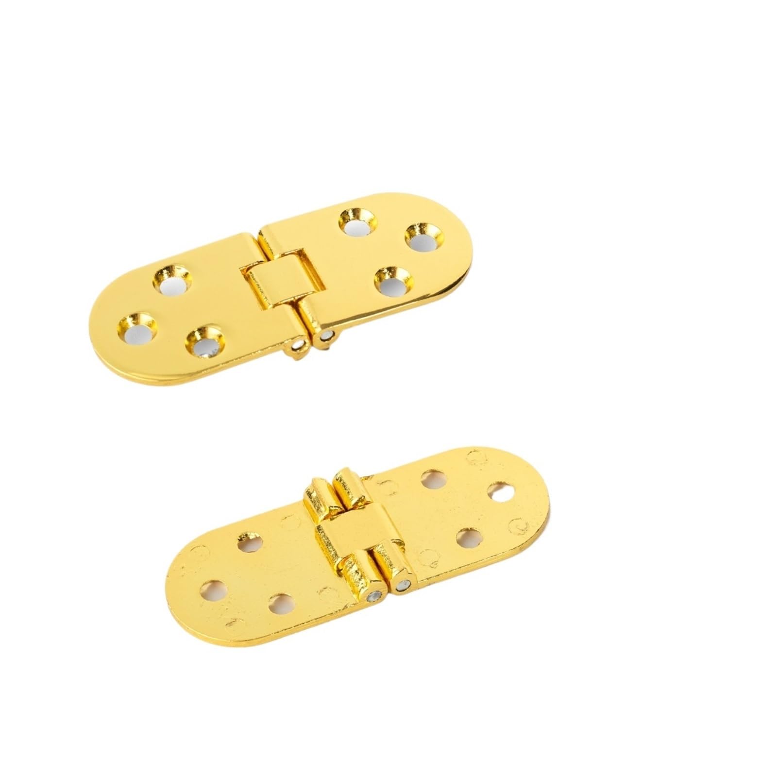 Generic 180 Degree Rounded Foldable Flap Hinges for Table Cabinet Door(Gold 2pcs)