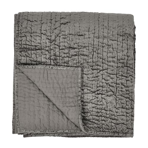 Kosas Home Dimitry 96x108 Rayon Velvet and Cotton Sateen King Quilt in Brown