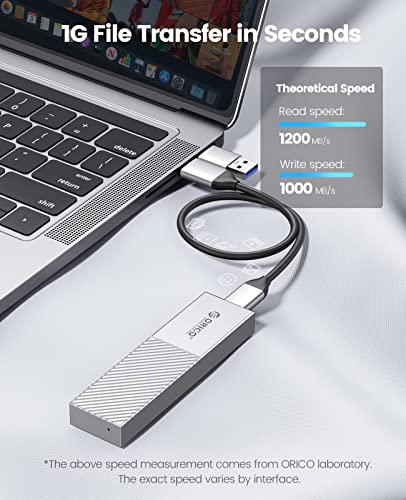 Image of ORICO Upgraded Aluminum M.2 NVMe SSD Enclosure to USB C USB 3.2 /3.1 Gen 2 (10Gbps) to NVMe PCI-E M-Key SSD External Adapter Support UASP Trim Smart (Fits NVMe SSDs 2230 /2242 /2260 /2280) -M222-Silver