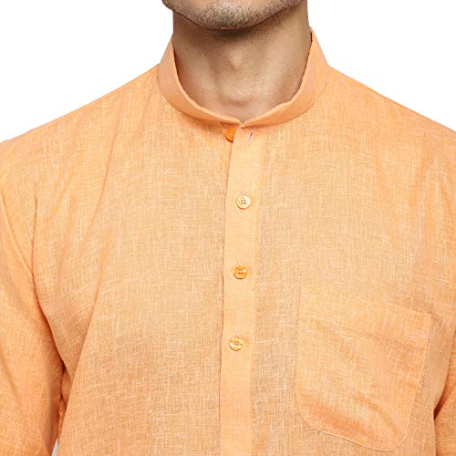 Image of Royal Kurta Men's Cotton Knee long full Sleeve Solid Straight Kurta Pyjama Set