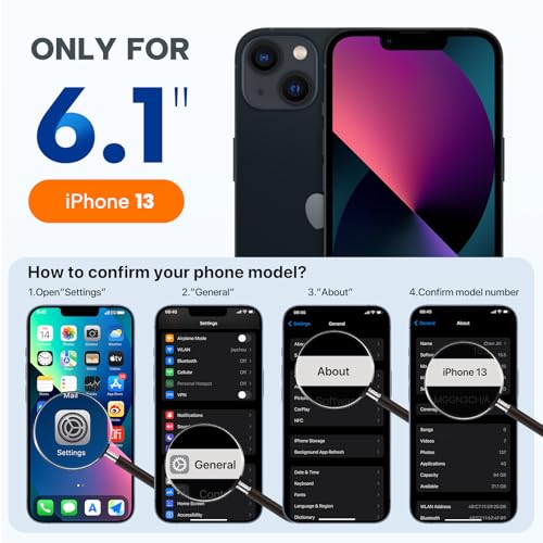 Image of Miracase Magnetic for iPhone 13 Case, [Soft Anti-Scratch Microfiber Lining], Compatible with MagSafe, Liquid Silicone Case Shockproof Drop Protection Phone Case for 13, Chocolate