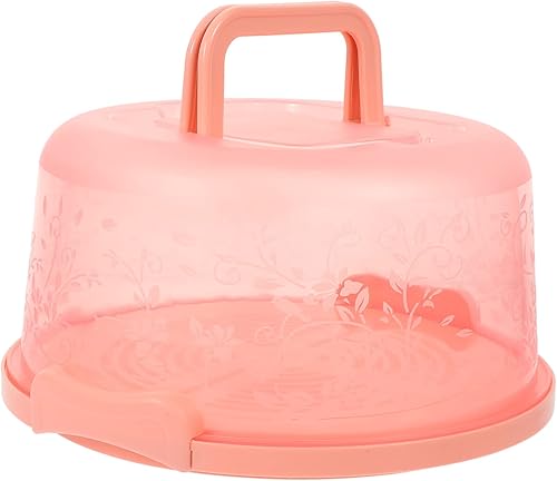 YARNOW Caja portátil para tartas, soporte para cupcakes con tapa, soporte para cupcakes rosa, recipientes de alimentos con tapas, transportador de