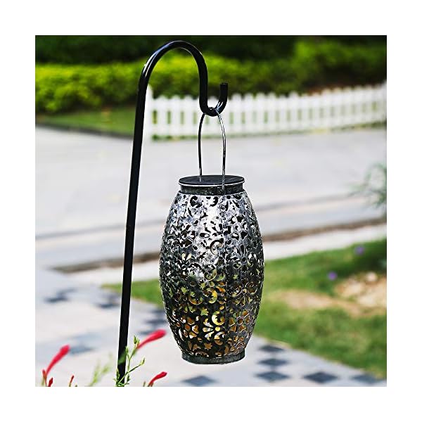 Solar Laterne Lichter für hängende Outdoor-Ornamente Geschenk Outdoor-Dekoration Tischlaterne Solar Silber Licht… – Bild 6