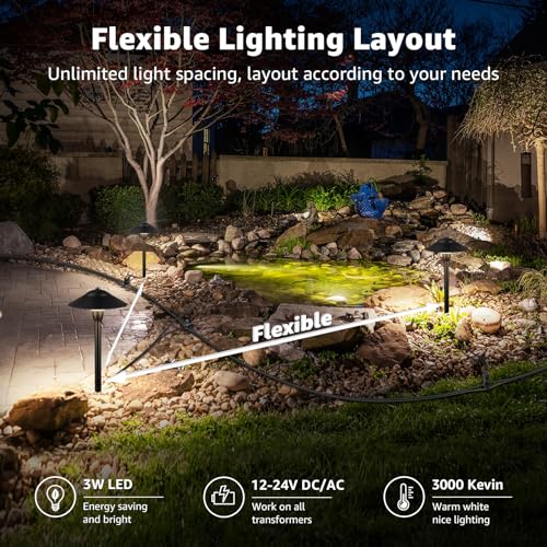 Sunvie KTWW8PA All-In-One Led Pathway Lighting Kit, 8-Pack Low Voltage Landscape Lights thumb #3