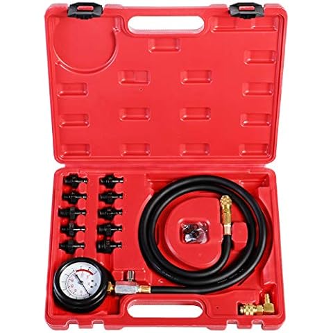 YSTOOL Oil Pressure Tester Kit Professional Oil Pressure Gauge Tool for Engine Diagnostic Test with Hose Adapters and Carry Case for Cars ATVs Trucks Use 0-140psi Cover