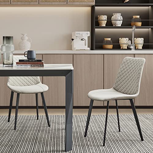 Seonyou Beige Dining Chairs Set Of 6 For Kitchen Dining Room, Upholstered Leather Mid Century Modern Dining Chair #TOP4